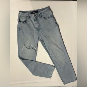 Hollister Distressed Ultra High Rise Stacked Vintage Straight Jeans 26W 31L